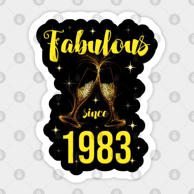 40th Birthday - Fabulous Since 1983 Sticker by Kudostees